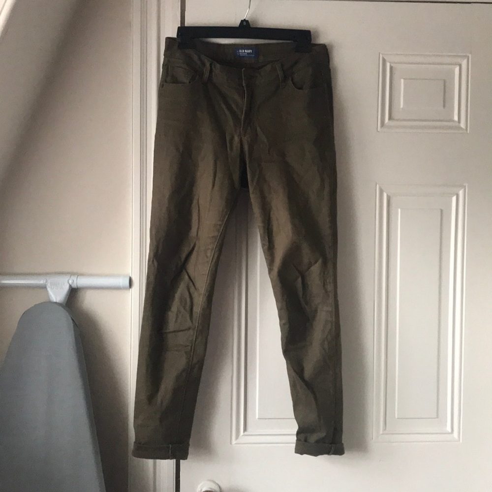 Olive mid-rise pants - Old Navy